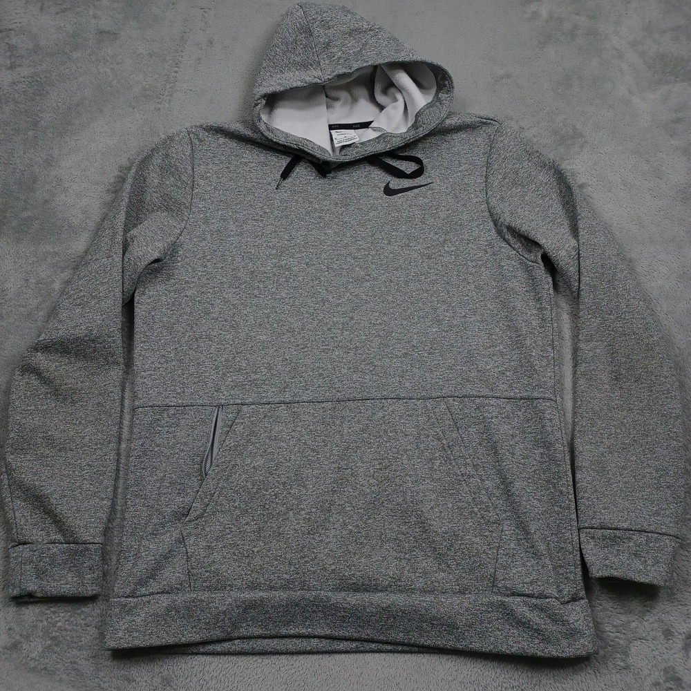 Nike Sweater Mens Medium Gray Pullover Activewear Hoodie Casual Therma Fit‎